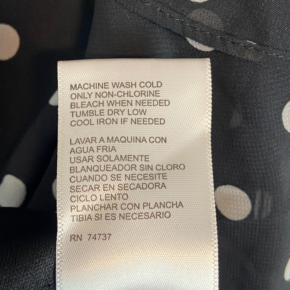 Shelby & Palmer Black White Polka Dot Ruffle Sleeveless Shift Dress Size 8 - Picture 7 of 8